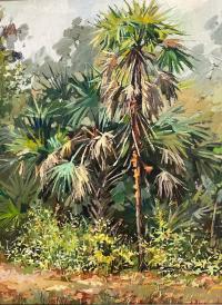 Flowers and Palms by Natalia Andreeva